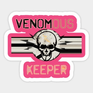 Venomous Keeper Skull (pink) Sticker